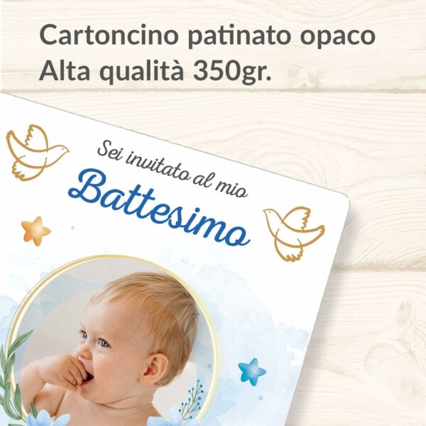 INVITI BATTESIMO BIMBO PERSONALIZZATI - immagine 4