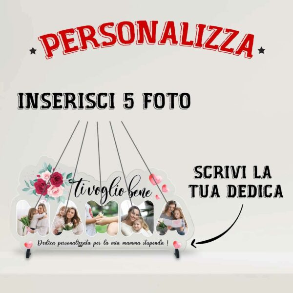 TARGA PLEXIGLASS PERSONALIZZATA CON FOTO FESTA DELLA MAMMA - immagine 2