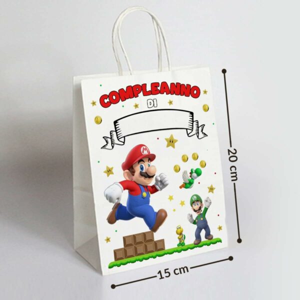 BUSTE REGALO COMPLEANNO SUPER MARIO - immagine 4
