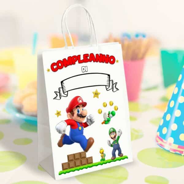 BUSTE REGALO COMPLEANNO SUPER MARIO